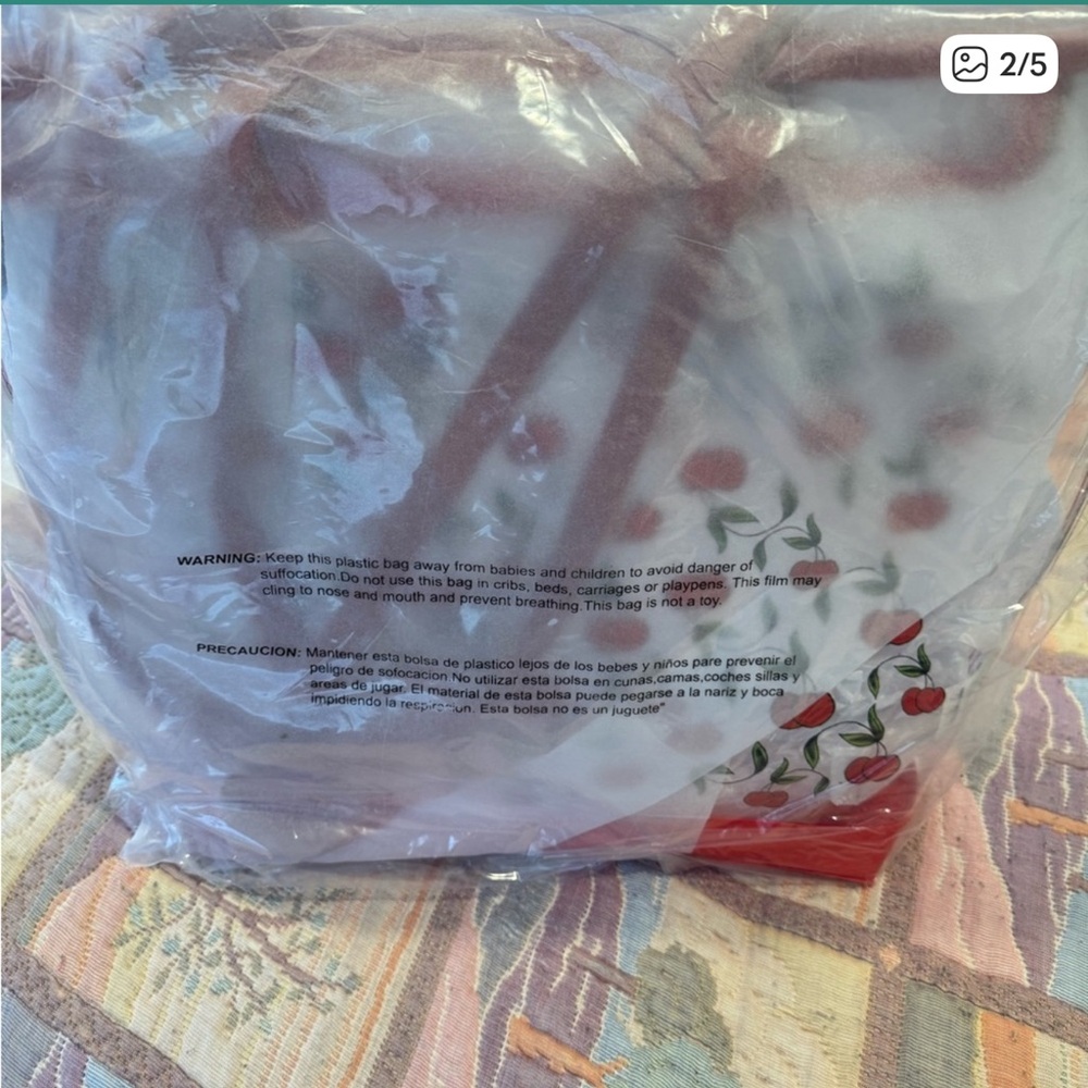 Ed Hardy Clear Tote with Red Cherry Design - Picture 6 of 7
